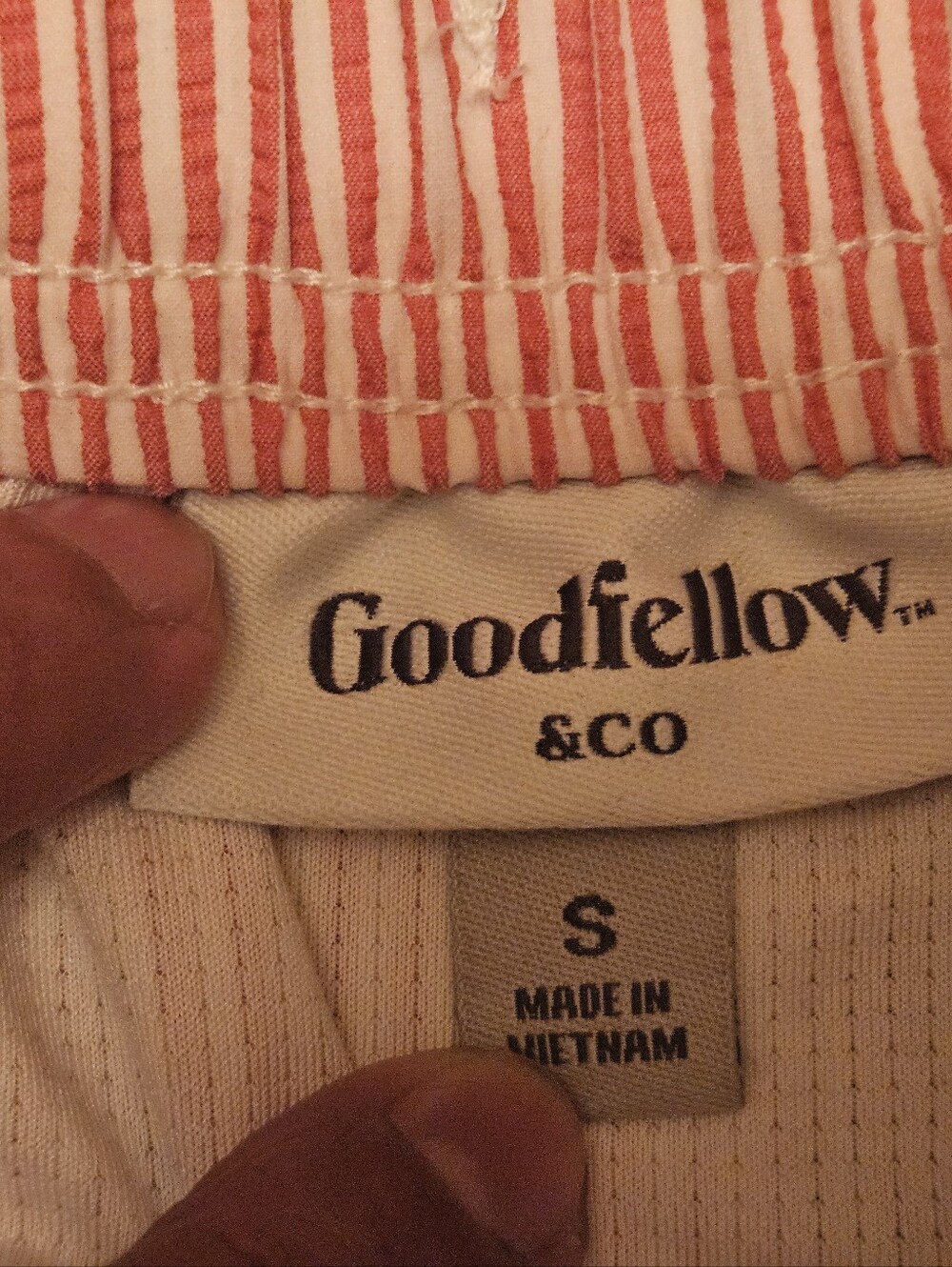 Goodfellow & Co Pink and White Seersucker Swim Trunks - Picture 3 of 4